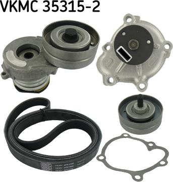 SKF VKMC 35315-2 - Водяной насос + комплект ручейковых ремней autosila-amz.com