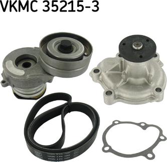 SKF VKMC 35215-3 - Водяной насос + комплект ручейковых ремней autosila-amz.com