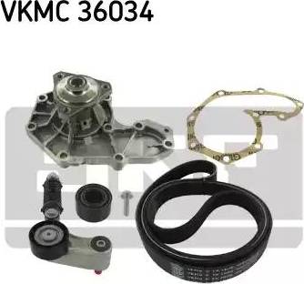 SKF VKMC 36034 - Водяной насос + комплект ручейковых ремней autosila-amz.com