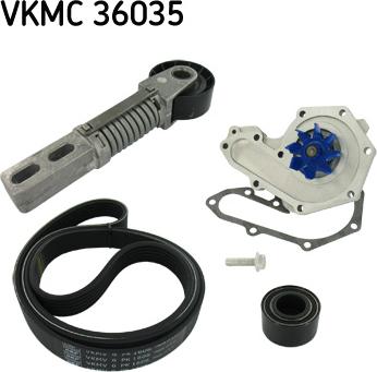 SKF VKMC 36035 - Водяной насос + комплект ручейковых ремней autosila-amz.com