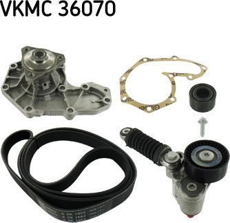 SKF VKMC 36070 - Водяной насос + комплект ручейковых ремней autosila-amz.com