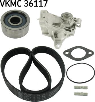 SKF VKMC 36117 - Водяной насос + комплект ручейковых ремней autosila-amz.com
