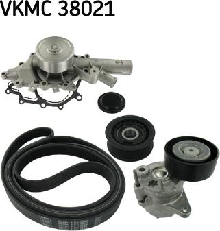 SKF VKMC 38021 - Водяной насос + комплект ручейковых ремней autosila-amz.com