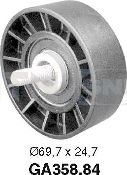 SNR GA358.84 - Ролик, поликлиновый ремень autosila-amz.com