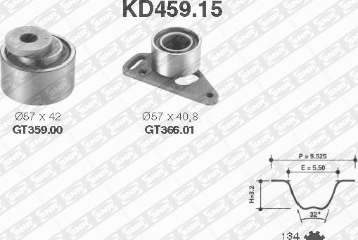 SNR KD459.15 - Комплект зубчатого ремня ГРМ autosila-amz.com