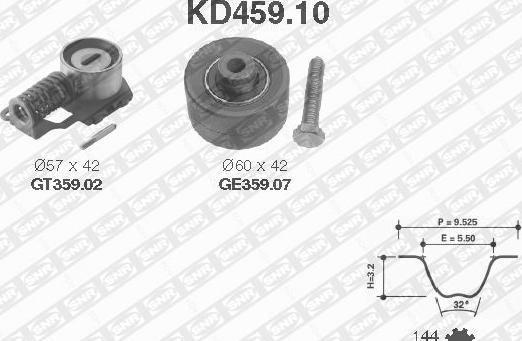 SNR KD459.10 - Комплект зубчатого ремня ГРМ autosila-amz.com