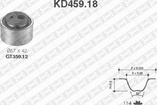 SNR KD459.18 - Комплект зубчатого ремня ГРМ autosila-amz.com