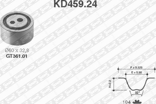 SNR KD459.24 - Комплект зубчатого ремня ГРМ autosila-amz.com