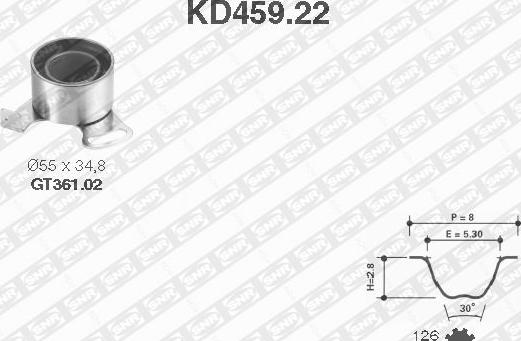 SNR KD459.22 - Комплект зубчатого ремня ГРМ autosila-amz.com