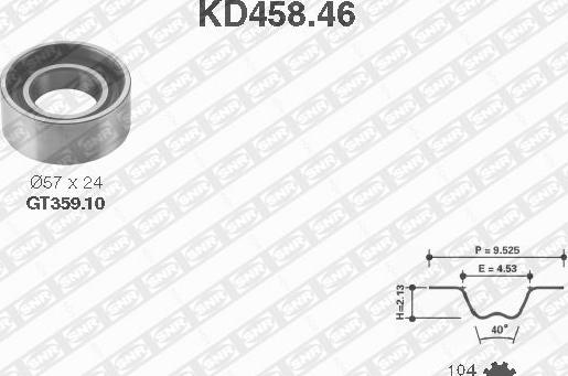 SNR KD458.46 - Комплект зубчатого ремня ГРМ autosila-amz.com