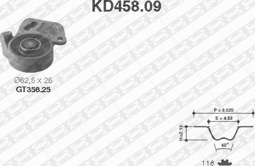 SNR KD458.09 - Комплект зубчатого ремня ГРМ autosila-amz.com