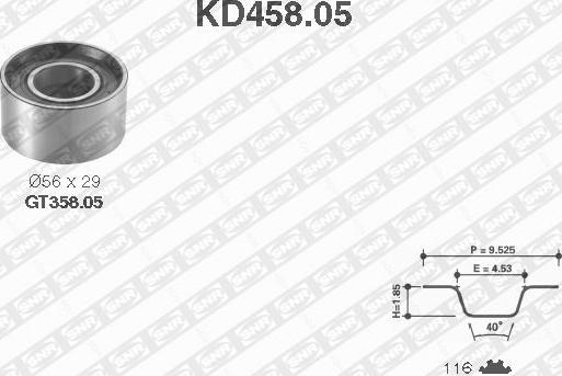 SNR KD458.05 - Комплект зубчатого ремня ГРМ autosila-amz.com