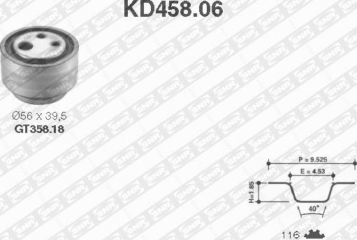 SNR KD458.06 - Комплект зубчатого ремня ГРМ autosila-amz.com