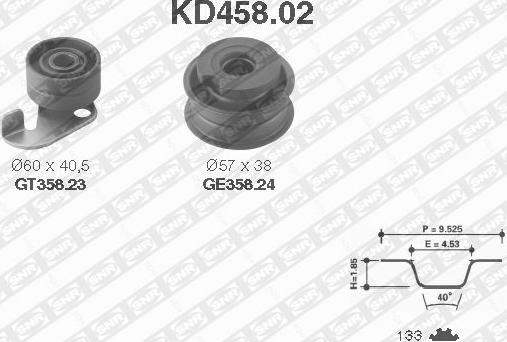 SNR KD458.02 - Комплект зубчатого ремня ГРМ autosila-amz.com