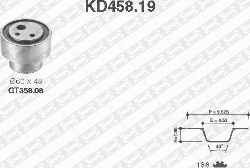 SNR KD458.19 - Комплект зубчатого ремня ГРМ autosila-amz.com