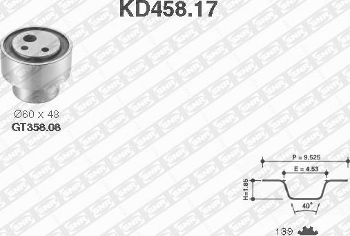 SNR KD458.17 - Комплект зубчатого ремня ГРМ autosila-amz.com