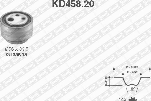 SNR KD458.20 - Комплект зубчатого ремня ГРМ autosila-amz.com