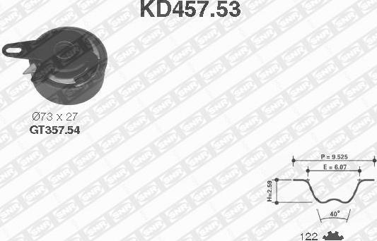 SNR KD457.53 - Рем. Компл. ГРМ: ремень + ролики autosila-amz.com