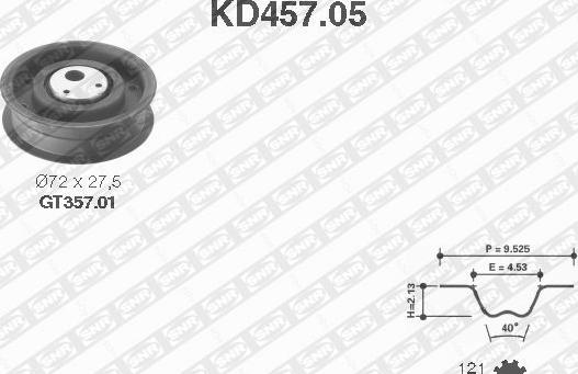 SNR KD457.05 - Комплект зубчатого ремня ГРМ autosila-amz.com