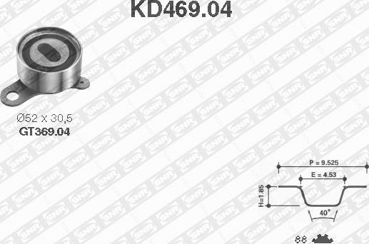 SNR KD469.04 - Комплект зубчатого ремня ГРМ autosila-amz.com