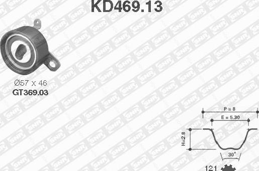 SNR KD469.13 - Комплект зубчатого ремня ГРМ autosila-amz.com