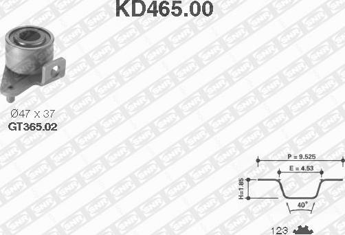 SNR KD465.00 - Комплект зубчатого ремня ГРМ autosila-amz.com