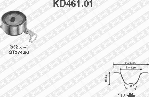 SNR KD461.01 - Комплект зубчатого ремня ГРМ autosila-amz.com