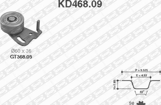 SNR KD468.09 - Комплект зубчатого ремня ГРМ autosila-amz.com
