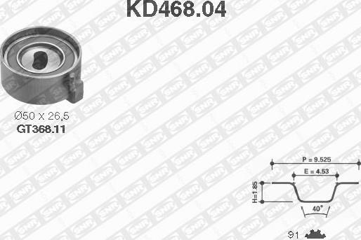 SNR KD468.04 - Комплект зубчатого ремня ГРМ autosila-amz.com