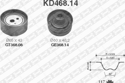 SNR KD468.14 - Комплект зубчатого ремня ГРМ autosila-amz.com