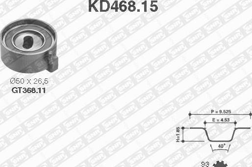 SNR KD468.15 - Комплект зубчатого ремня ГРМ autosila-amz.com