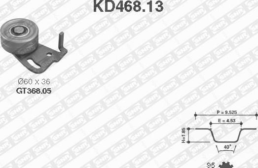 SNR KD468.13 - Комплект зубчатого ремня ГРМ autosila-amz.com