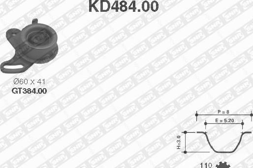 SNR KD484.00 - Комплект зубчатого ремня ГРМ autosila-amz.com