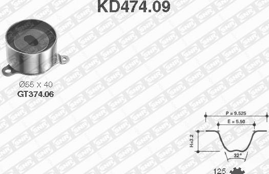 SNR KD474.09 - Комплект зубчатого ремня ГРМ autosila-amz.com