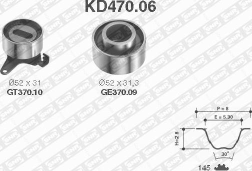 SNR KD470.06 - Комплект зубчатого ремня ГРМ autosila-amz.com