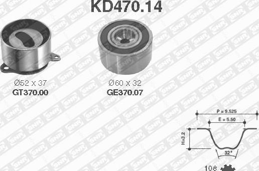 SNR KD470.14 - Комплект зубчатого ремня ГРМ autosila-amz.com