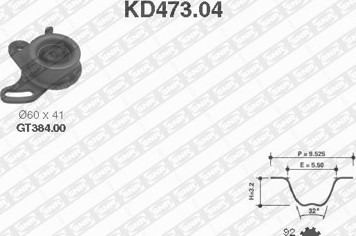 SNR KD473.04 - Комплект зубчатого ремня ГРМ autosila-amz.com