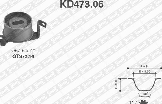 SNR KD473.06 - Комплект зубчатого ремня ГРМ autosila-amz.com