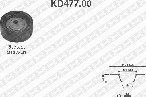 SNR KD477.00 - Комплект зубчатого ремня ГРМ autosila-amz.com