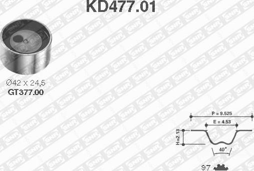 SNR KD477.01 - Комплект зубчатого ремня ГРМ autosila-amz.com