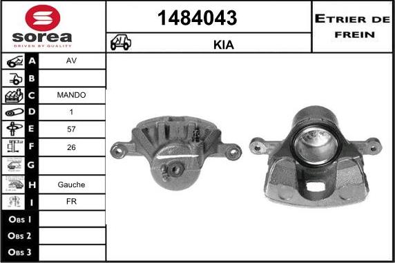 SNRA 1484043 - Тормозной суппорт autosila-amz.com