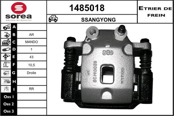 SNRA 1485018 - Тормозной суппорт autosila-amz.com