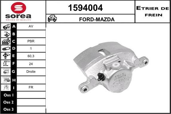 SNRA 1594004 - Тормозной суппорт autosila-amz.com