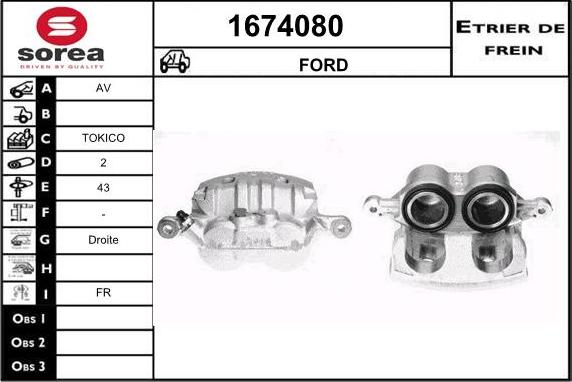 SNRA 1674080 - Тормозной суппорт autosila-amz.com