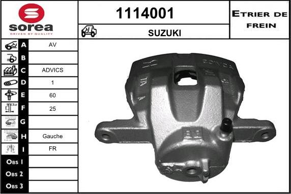 SNRA 1114001 - Тормозной суппорт autosila-amz.com