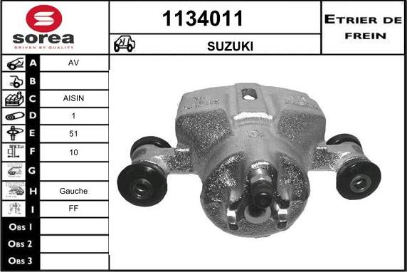 SNRA 1134011 - Тормозной суппорт autosila-amz.com