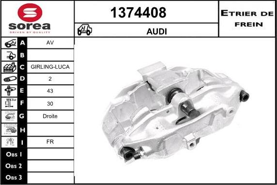 SNRA 1374408 - Тормозной суппорт autosila-amz.com