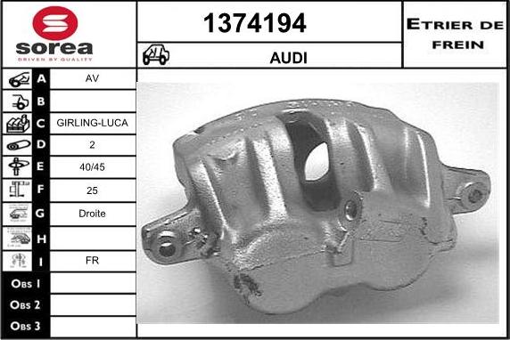 SNRA 1374194 - Тормозной суппорт autosila-amz.com