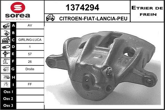 SNRA 1374294 - Тормозной суппорт autosila-amz.com