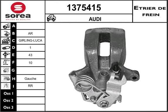 SNRA 1375415 - Тормозной суппорт autosila-amz.com